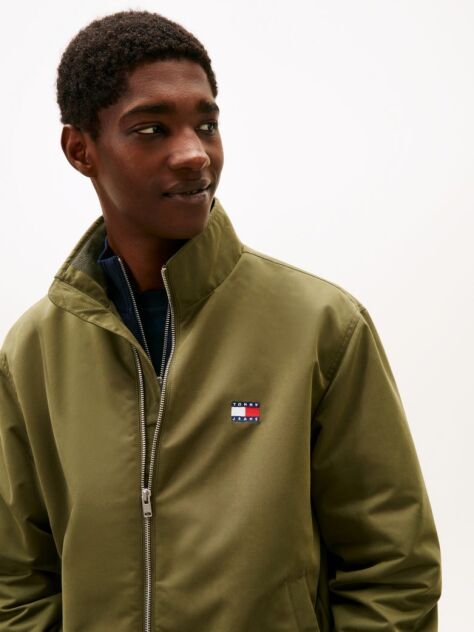 Green Water Repellent Funnel Neck Jacket  Men