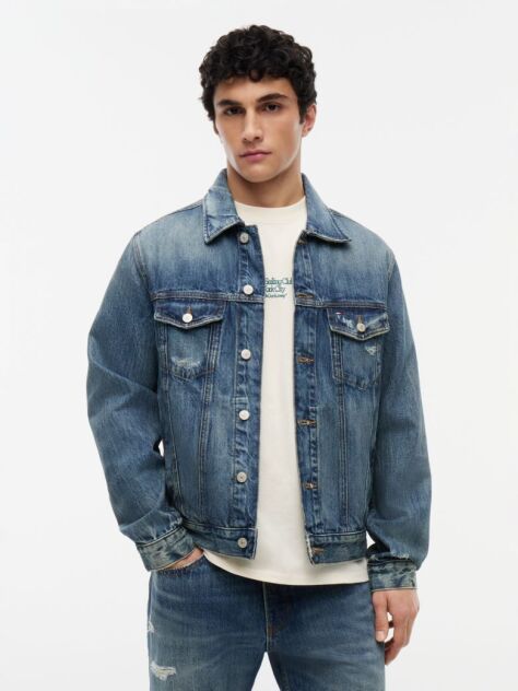 Denim Μπουφάν Trucker Denim Ryan Με Ξεθωριασμένο Φινίρισμα  Άνδρες