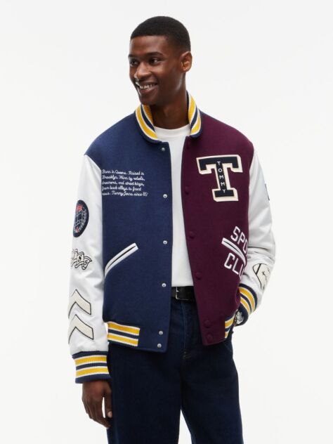 Multi Μάλλινο Τζάκετ Με Varsity Letterman Σχέδιο  Άνδρες