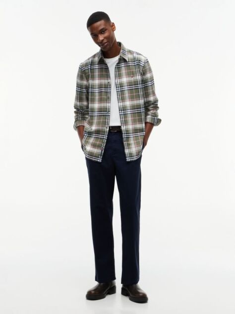 Multi Regular Fit Check Brushed Flannel Shirt  Men