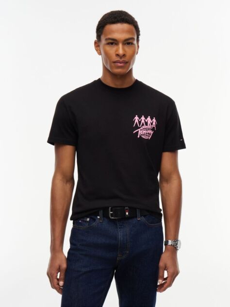 Black Back Graphic Jersey Crew Neck T-Shirt  Men