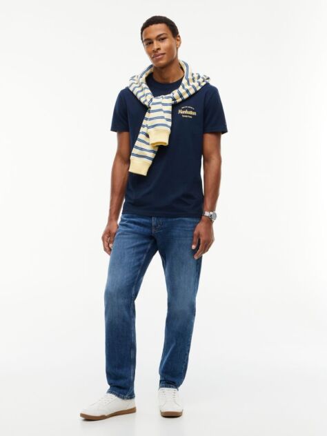 Blue Back Graphic Jersey Crew Neck T-Shirt  Men