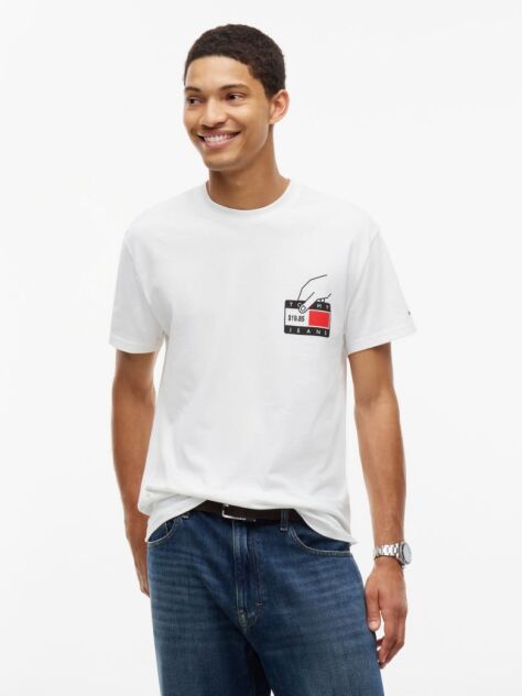 Beige Back Graphic Jersey Crew Neck T-Shirt  Men