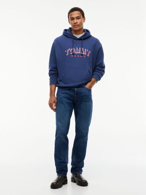 Blue Logo Relaxed Sueded Terry Hoody  Men