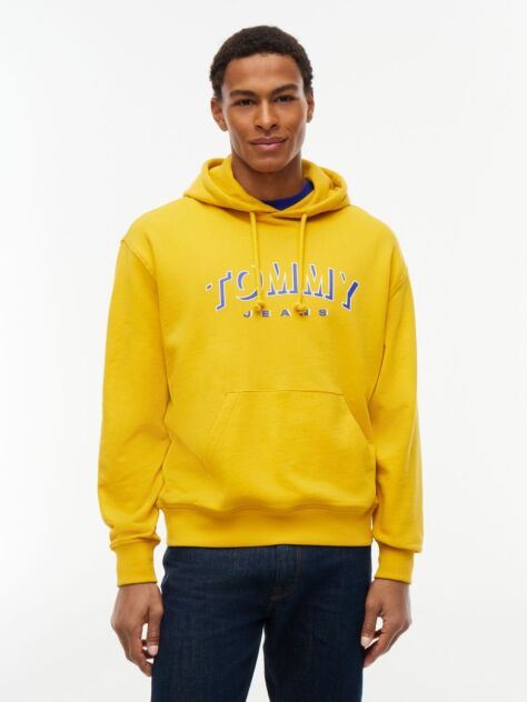 Yellow Logo Relaxed Sueded Terry Hoody  Men