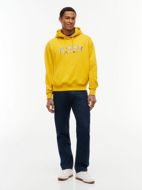 Yellow Logo Relaxed Sueded Terry Hoody  Men