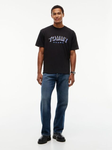 Black Logo Relaxed Crew Neck T-Shirt  Men
