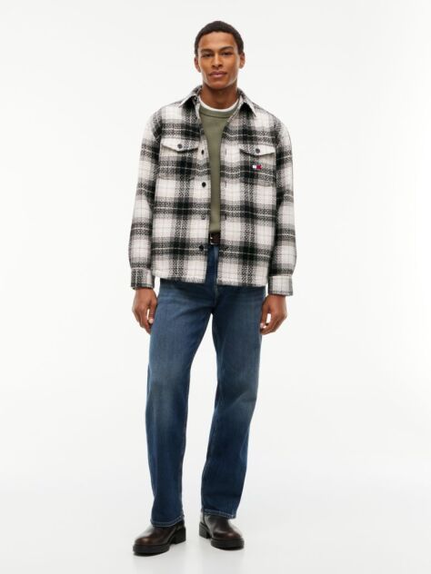 Multi Tartan Check Oversized Overshirt  Men