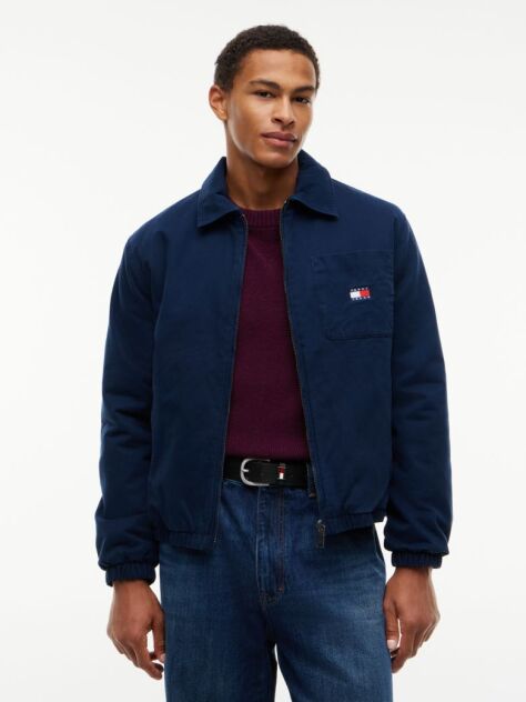 Blue Peached Twill Harrington Jacket  Men