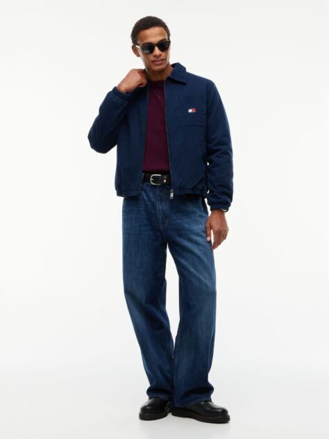 Blue Peached Twill Harrington Jacket  Men