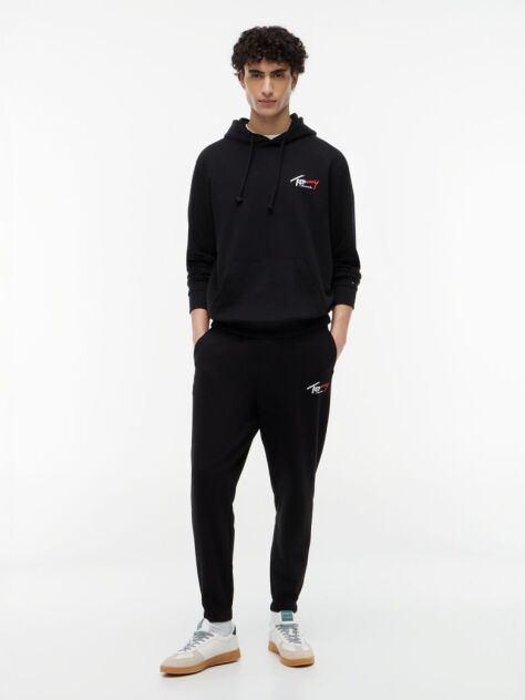 Black Signature Logo Cuffed Joggers  Men