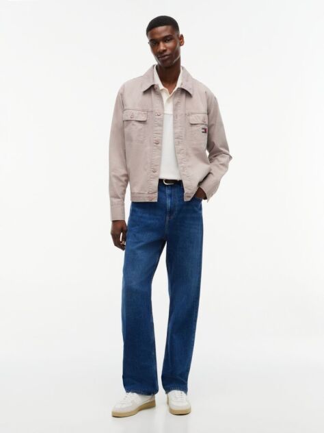 Καφέ Oversized Overshirt Με Herringbone Πλέξη  Άνδρες