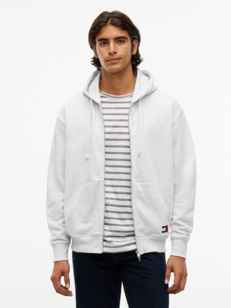 Grey Classic Logo Relaxed Zip-Thru Hoody  Men