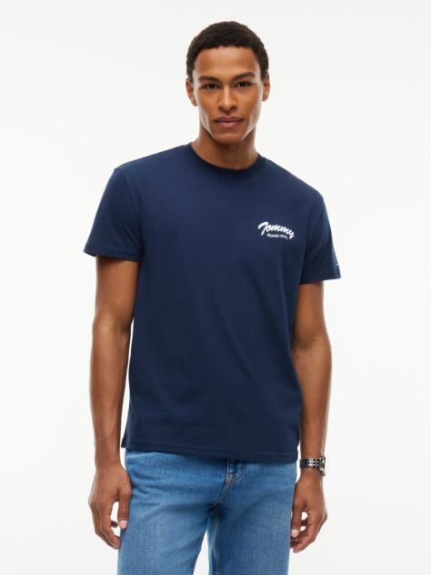 Blue Logo Jersey Crew Neck T-Shirt  Men
