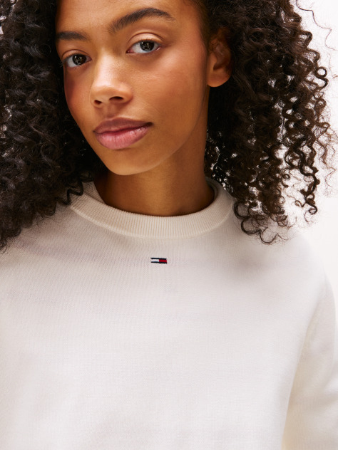 White Flag Embroidery Crew Neck Jumper  Women