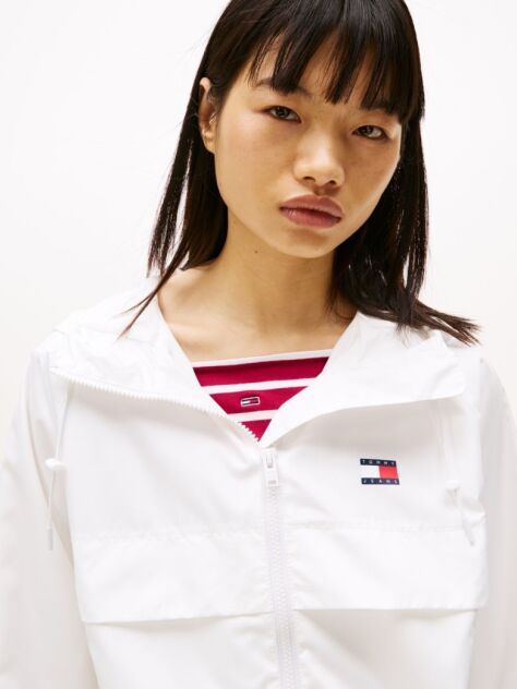 Beige Tommy Badge Windbreaker  Women