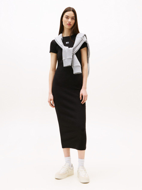 Black Badge Rib Midi Dress  Women