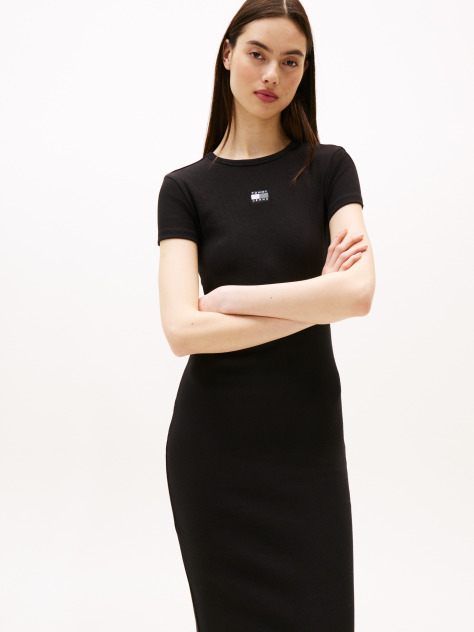 Black Badge Rib Midi Dress  Women