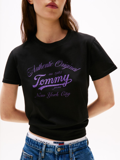 Black Regular Essential Logo Tee  Women