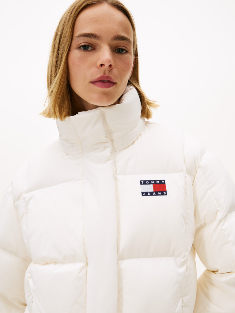 White Down Hooded Alaska Puffer Jacket  Women