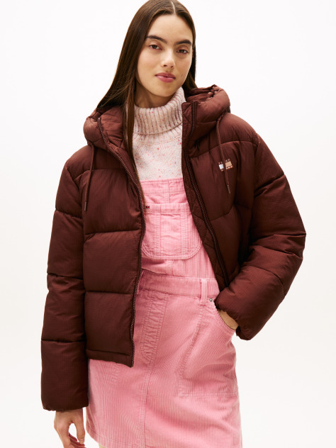 Brown Water Repellent Ripstop Hooded Puffer Jacket  Women