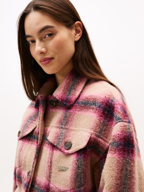 Multi Wool Blend Logo Trucker Jacket  Women