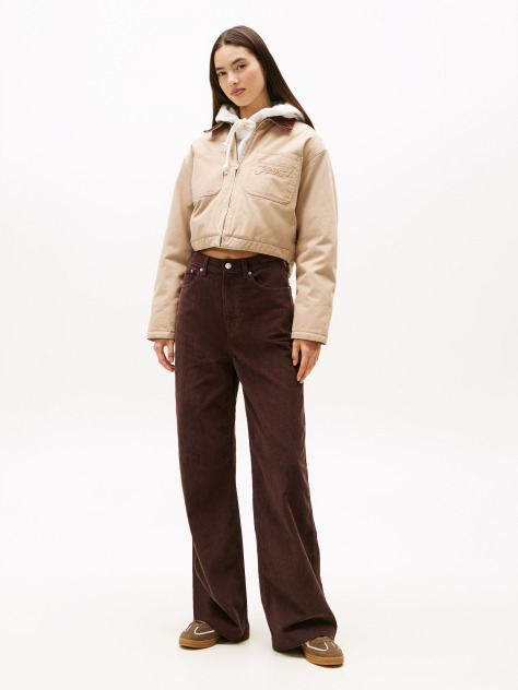 Brown Claire Corduroy High Rise Wide Leg Trousers  Women