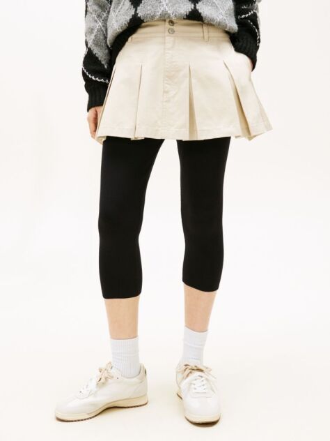 Beige Pleated Mini Skirt  Women