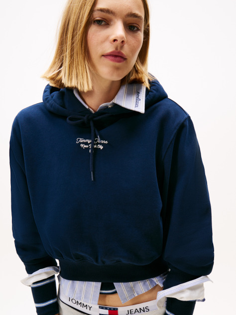 Blue Essential Logo Hoodie  Women