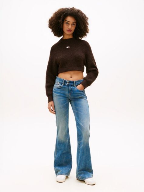 Denim Whiskered Low Rise Bootcut Jeans  Women