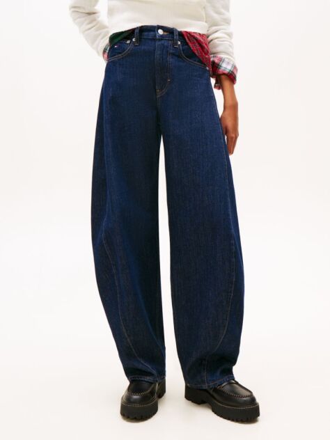 Denim Τζιν Με Κανονική Μέση Και Tapered Barrel Γραμμή  Γυναίκες