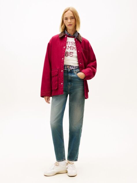 Denim Extra Ψηλόμεσο Mom Τζιν Με Tapered Γραμμή  Γυναίκες