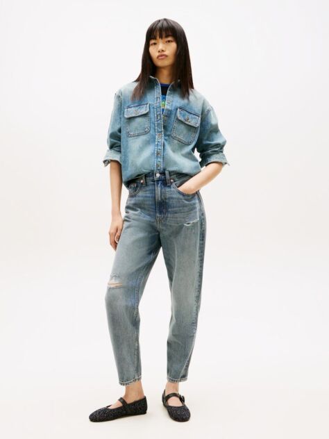 Denim Ultra High Rise Tapered Leg Mom Jeans  Women