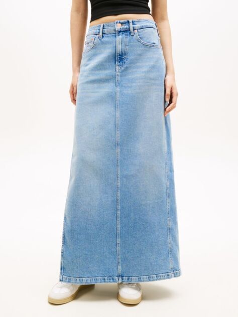 Denim Claire Whiskered Split Maxi Denim Skirt  Women
