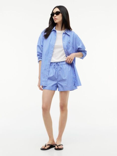 Multi Poplin Wide Leg Shorts  Women