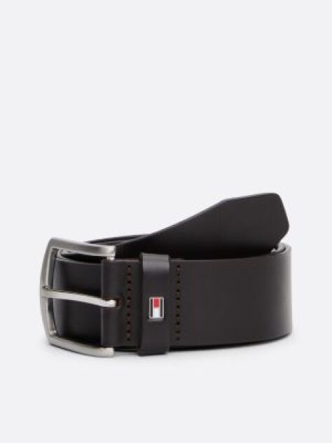 Brown Denton Flag Logo Leather Belt  Men