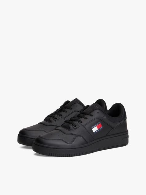Μαύρο Essential Ρετρό Δερμάτινα Sneakers Basketball  Άνδρες