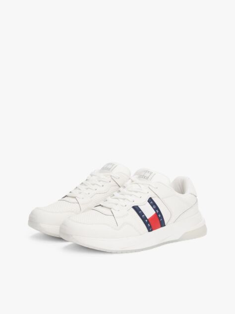 Beige Mixed Texture Fine Cleat Trainers  Men