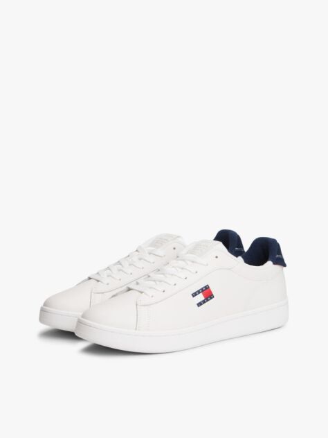 Multi Leather Archive Court Trainers  Men