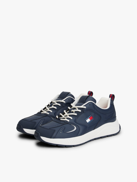 Blue Mixed Texture Cleat Trainers  Men