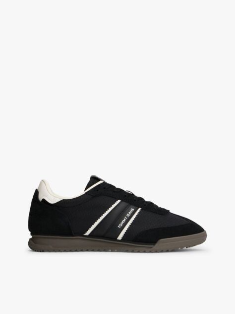 Μαύρο Ρετρό Sneakers Με Μίξη Υφών  Άνδρες