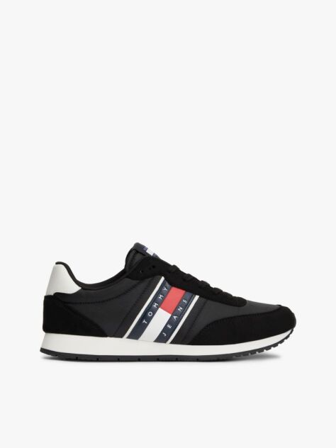 Μαύρο Sneakers Με Μίξη Υφών Και Πίσω Αντίθεση  Άνδρες