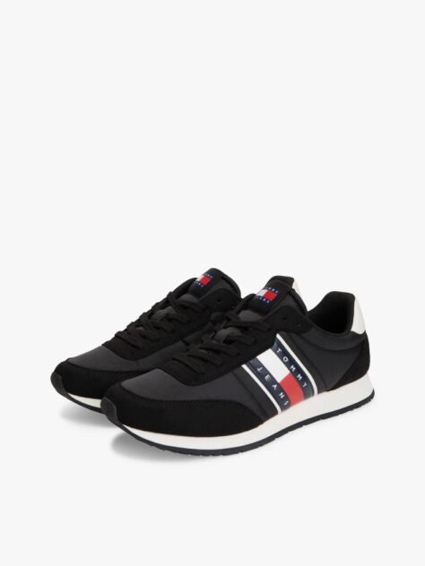 Μαύρο Sneakers Με Μίξη Υφών Και Πίσω Αντίθεση  Άνδρες