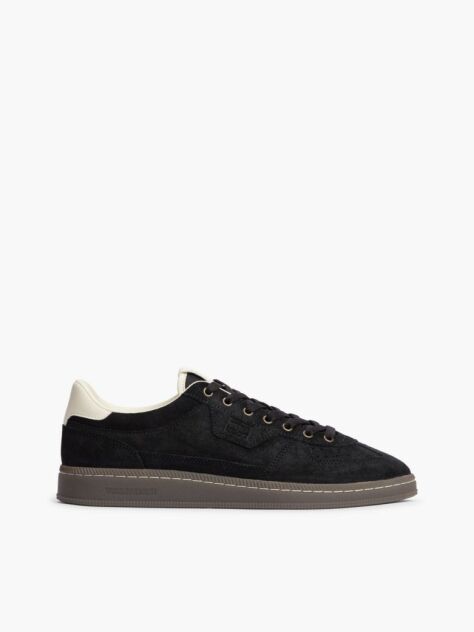 Black The Greenwich Logo Suede Court Sneakers  Men