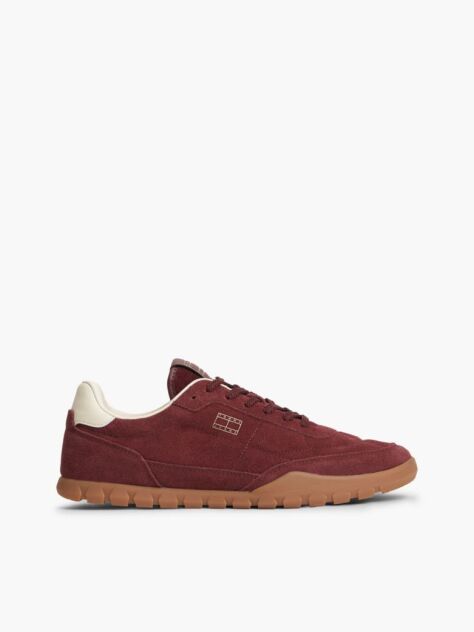 Κόκκινο Σουέτ Sneakers Με Χαμηλό Κόψιμο Και Λογότυπο  Άνδρες