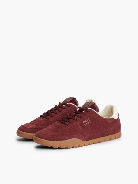 Κόκκινο Σουέτ Sneakers Με Χαμηλό Κόψιμο Και Λογότυπο  Άνδρες