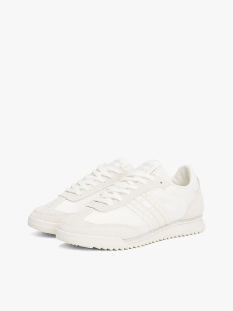 Beige Leather Cleat Classic Runner Trainers  Women