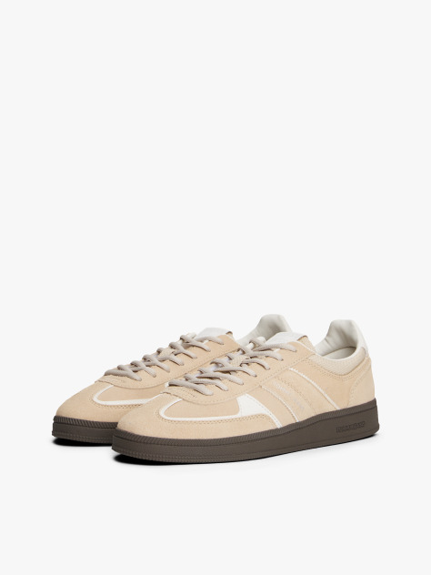 Beige The Greenwich Suede Mixed Texture Trainers  Women