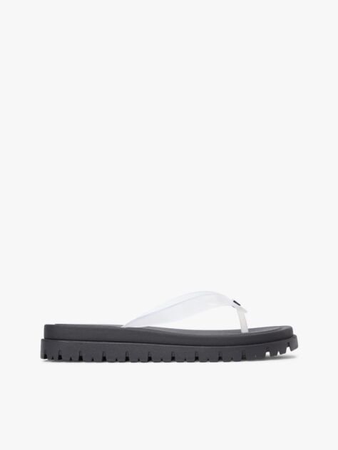 White Jelly Cleat Wedge Flip-Flops  Women