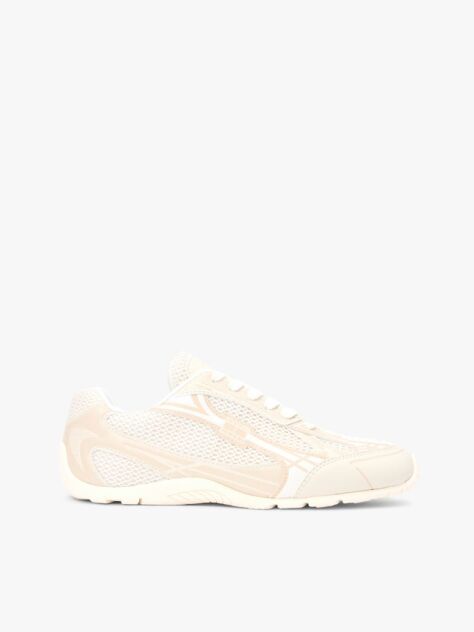 Beige Mesh Panel Archive Runner Trainers  Women